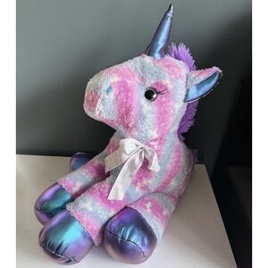 LARGE‎ Holiday Time Plush Unicorn Pink Purple Blue Metallic 20" Stuffed Animal
